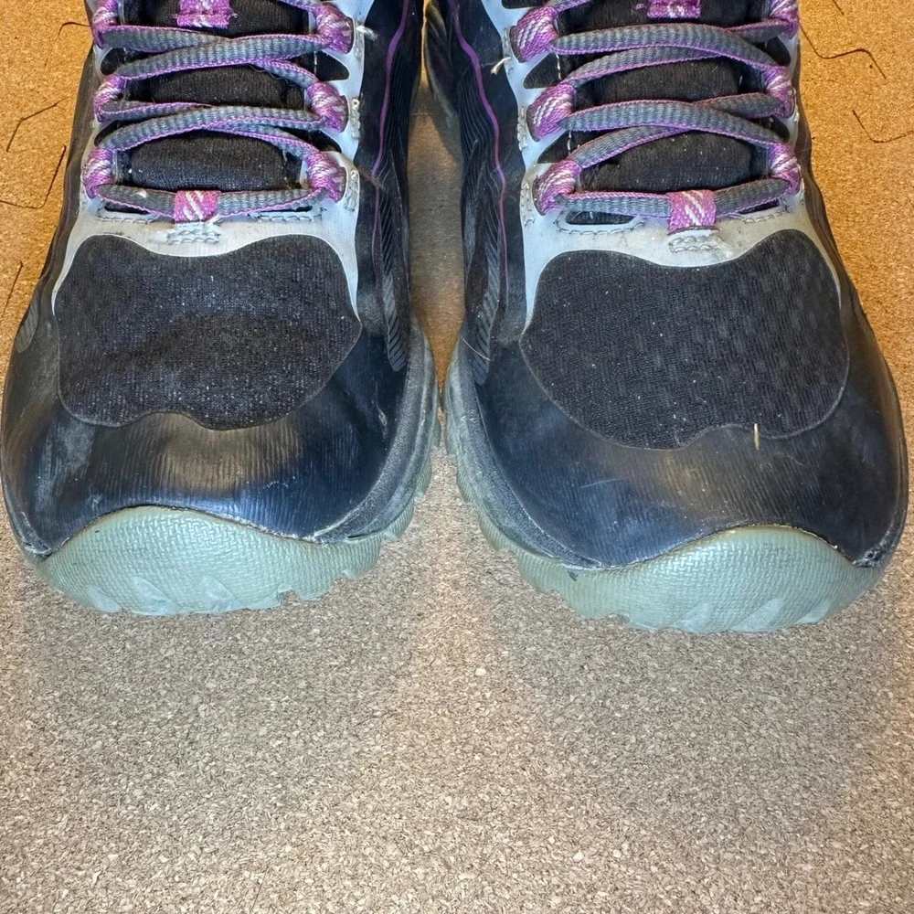 Merrell All Out Charge Shoes Women 8.5 Black Purple Trail Running Hiking J35750